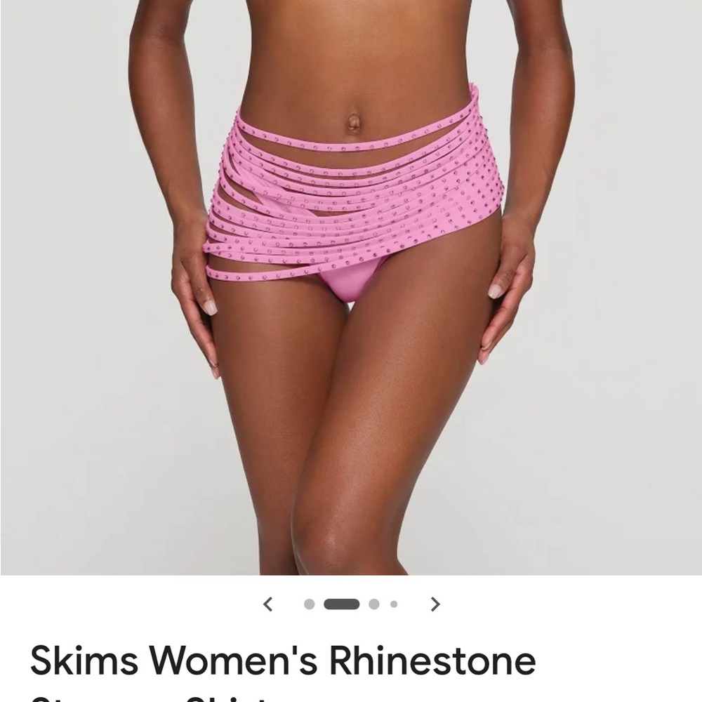 NWT——SKIMS Women's Pink Rhinestone Skirted Panty LIMITED EDITION!!!